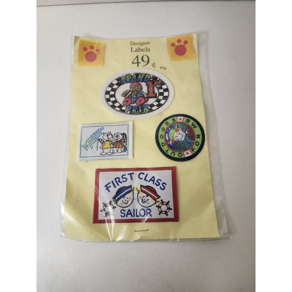Retro Designer Jean Labels Iron-On Patches Childrens Theme NEW